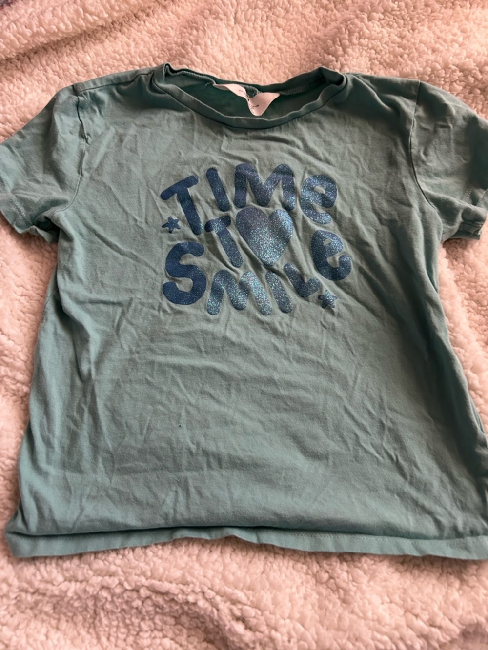 h&m girl’s 6x “Time to Smile” t shirt